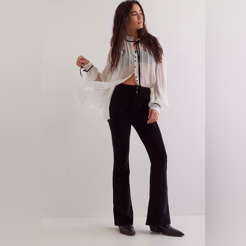 Free People Corduroy Black Flare Pants. 31” Inseam